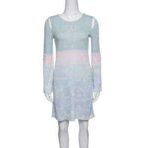 Chanel Pastel Lurex Knit Cutout Armhole Detail Long Sleeve Tunic M