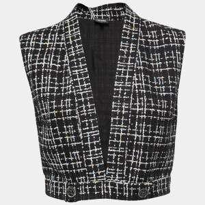 Chanel Black Tweed Cropped Vest M