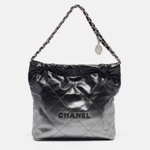 Chanel Metallic Ombre Quilted Shiny Leather Small 22 Hobo