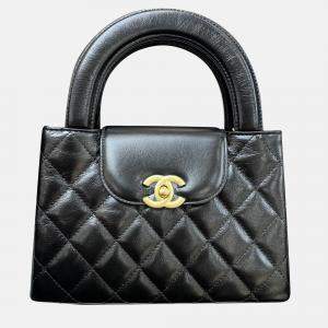Chanel Black Quilted Leather Mini Kelly Top Handle Bag