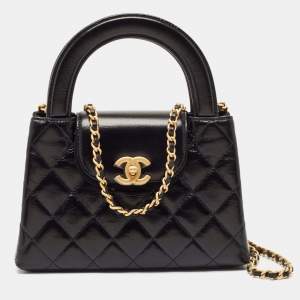 Chanel Black Quilted Leather Mini Kelly Bag