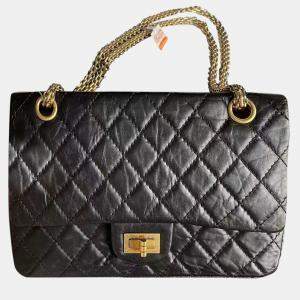 Chanel Black Aged Calfskin Leather 2.55 Reissue Shoulder Bag