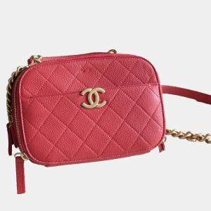 Pre Owned Chanel Red Camera Bag
