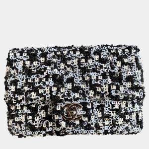 Chanel Black Sequins Rectangular Mini Flap Bag