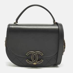 Pre Owned Chanel Coco Curve Small Black Quilted Leather Flap Bag