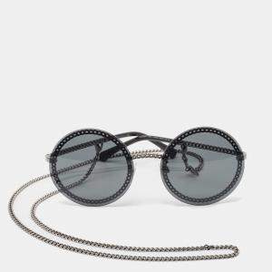 Chanel Black/Grey Gradient 4245 Chain Round Sunglasses 