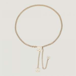 Chanel Gold Tone Enamel CC Charm Chain Belt