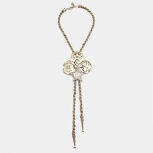 Chanel CC Paris-Dallas Sheriff Star Gold Tone Bolo Necklace