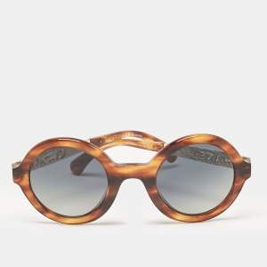 Chanel Brown/Black Gradient 5441 Metal Logo Round Sunglasses