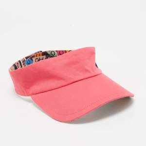 Chanel Pink Cotton Logo Detail Visor Cap