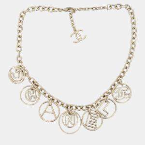 Pre Owned Chanel Gold Logo Chain Necklace