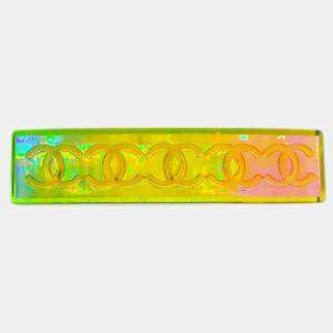 Chanel Rainbow Acrylic CC Logos Hair Clip Hairpin Barrette