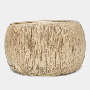 Pre Owned Chanel Enamel Gold Tone Cuff Bracelet