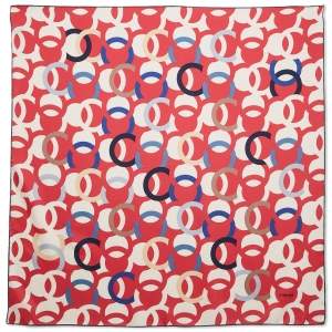 Chanel Pink/Multicolor CC Interlock Monogram Print Silk Scarf 