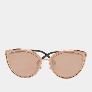 Chanel Rose Gold/Brown Mirrored 422 Cat Eye Sunglasses