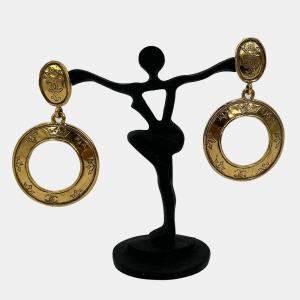 Chanel Vintage Gold Hoop Earrings