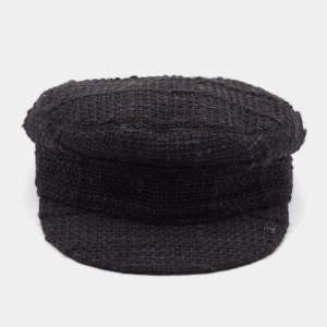 Chanel Black Fantasy Tweed Cap M