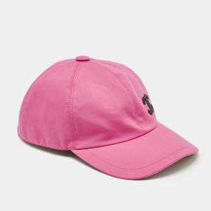 Chanel Pink CC Embroidered Cotton Baseball Cap Size 56