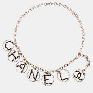 Chanel Gold Metal Leather CC Charm Chainbelt