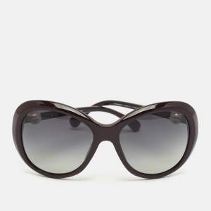 مملوكة مسبقًا Chanel Dark Brown/Black Gradient CC Pearl Oversized Sunglasses
