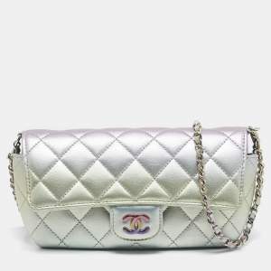 Chanel Multicolor Quilted Leather CC Glasses Case with Chain