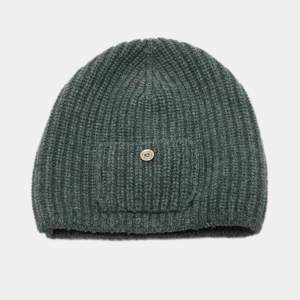 Chanel Grey Rib Knit Pocket Detail Beanie