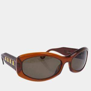 Chanel Brown Acrylic Small Sunglasses 
