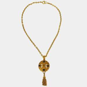 Chanel Gold Chain Pendant Necklace 