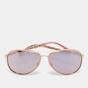 Chanel Pink Mirrored 4219-Q Winter Aviators Sunglasses