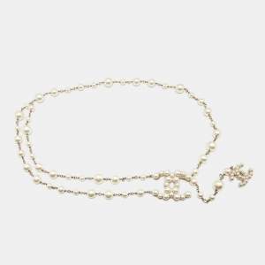 Chanel  CC Faux Pearl Gold Tone Belt