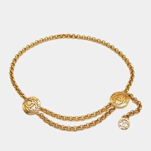 Chanel CC Medallion Gold Tone Chain Belt
