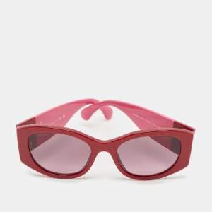 Chanel Red/Pink Gradient 5524 CC Frame Oval Sunglasses
