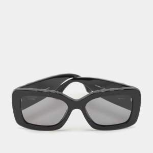 Chanel Black 5483 CC Quilted Polarized Rectangle Sunglasses