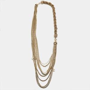 Pre Owned Chanel CC Beads Gold Tone Lariant Chain Belt