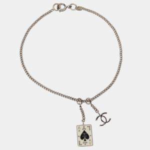 Pre Owned Chanel Silver Chain CC Trump Bracelet