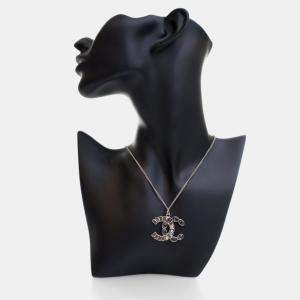 Pre Owned Chanel Crystal CC Pendant Necklace