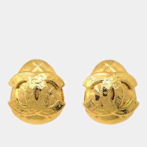 Pre Owned Chanel Earrings Clip-On Gold