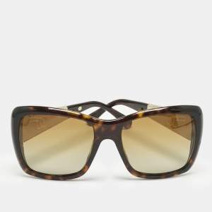 Pre Owned Chanel Tortoise Brown Gradient 5301 B Crystals Bijou Polarized Square Sunglasses