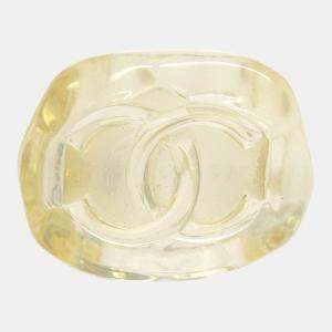 Pre Owned Chanel Clear Acrylic Ring 53