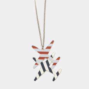 Pre Owned Chanel Airline Necklace Red/Blue/White Metal