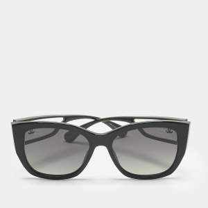 Pre Owned Chanel Black Gradient 5429 CC Butterfly  Polarized Sunglasses