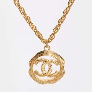 Pre Owned Chanel CC Gold Tone Choker Necklace