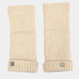 Pre Owned Chanel Gloves Sport Line White Cashmere