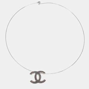 Pre Owned Chanel CC Necklace Pendant Silver