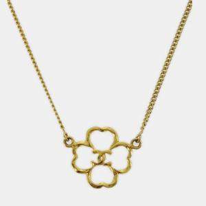 Pre Owned Chanel Clover Pendant Necklace Gold