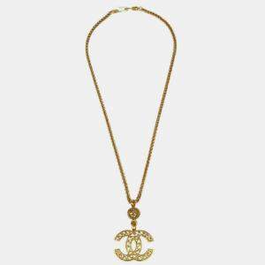 Pre Owned Chanel Gold CC Chain Pendant Necklace