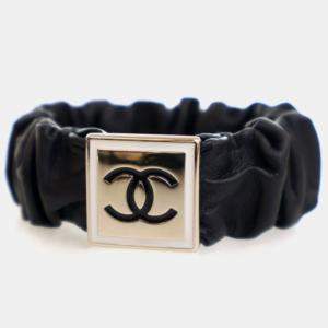 Pre Owned Chanel Lambskin CC Logo Scrunchie