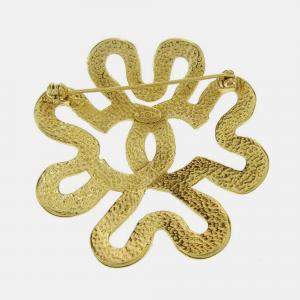 Pre Owned Chanel Flower Brooch Pin Gold