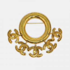Pre Owned Chanel Hoop Brooch Pin Gold
