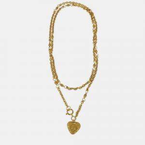 Pre Owned Chanel Chain Pendant Necklace Gold